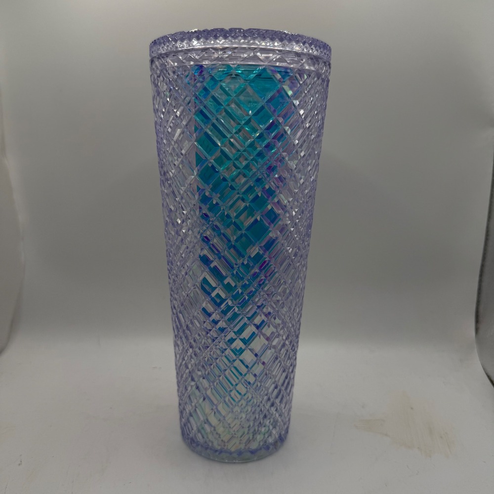 Starbucks 24Oz Iridescent Diamond Tumbler Cup Venti Cold Drink Reusable No Straw - Picture 3 of 4